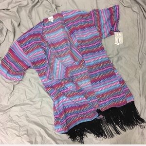 LulaRoe Monroe fringe kimono size L *NWT*